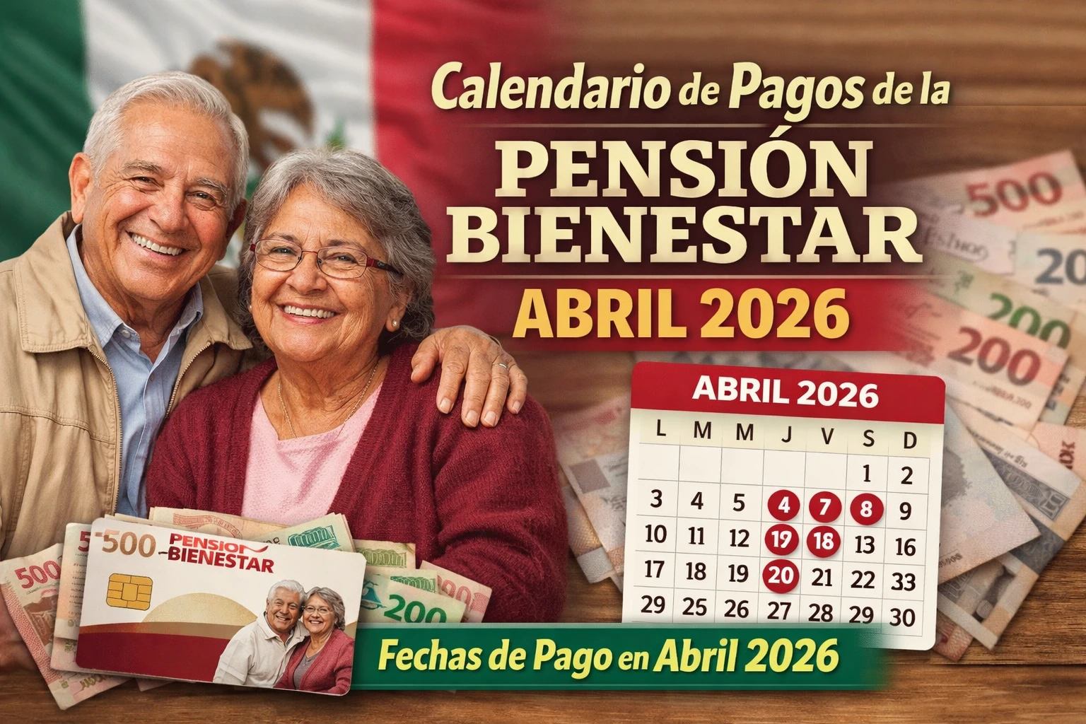 Calendario de pagos de la Pensión Bienestar abril 2026 fechas